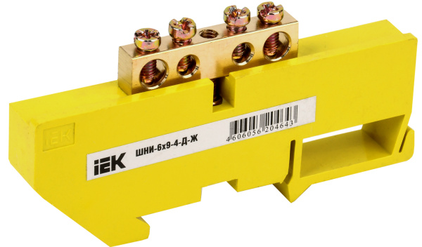 IEK Шина PE земля на DIN-изол ШНИ-6х9-4-Д-Ж