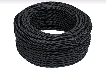 BIRONI Черный матовый Витой провод 3*1,5 150м B1-434-73-150
