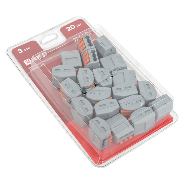 EKF Клемма СМК 222-413 с рычагом 3 отверстия блистер PROxima