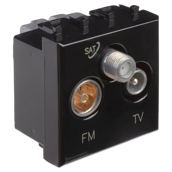 Купить DKC Розетка TV-FM-SAT модульная, "Avanti", "Черный квадрат", 2 модуля