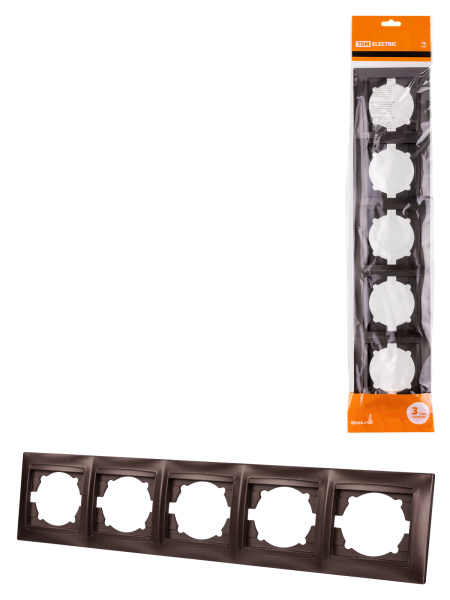 TDM Рамка 5-ти постовая горизонтальная шоколад "Лама" SQ1815-0537