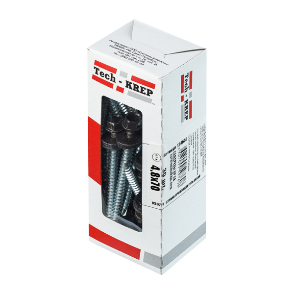 Tech-Krep Саморез КР св. 4,8х70 RAL-8019 (коричневый) (30 шт) - коробка с ок. 124651