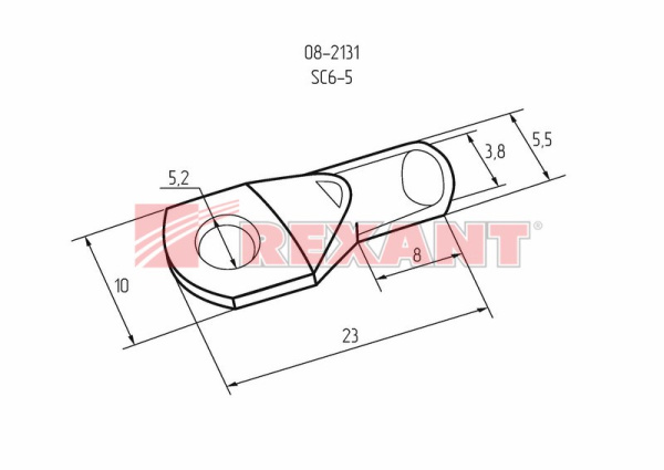 Купить Наконечник кольцевой (НК ø5.2мм) 6мм² (ТМЛ (DIN) 6-5) Rexant 08-2131