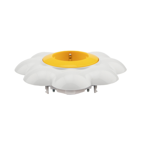 Купить Kranz Розетка одноместная HAPPY с/у, с заземлением и защитными шторками Ромашка, желтая/белая KR-78-0622