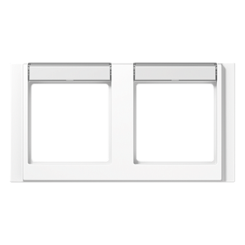 JUNG A 500 Белая Рамка 2-ая с шильдиком горизонтальная A5820NAWW