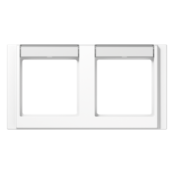 JUNG A 500 Белая Рамка 2-ая с шильдиком горизонтальная A5820NAWW