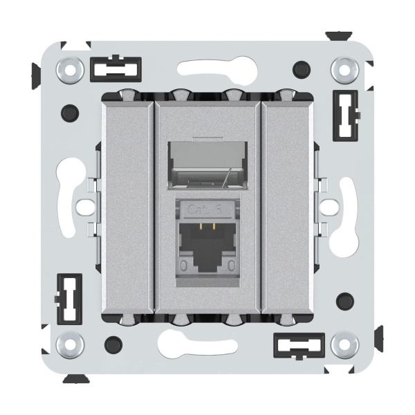 Купить DKC Компьютерная розетка RJ-45 в стену, кат.6 одинарная экранированная,"Avanti","Закаленная сталь"
