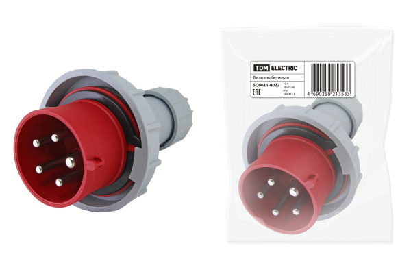TDM Вилка кабельная IP67 16А 3Р+РЕ+N 380В SQ0611-0022