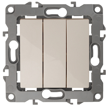 ЭРА 12-1107-02 Выключатель тройной, 10АХ-250В, IP20, 12, Слоновая кость