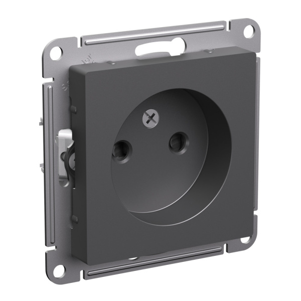 Systeme Electric AtlasDesign Базальт Розетка б/з со шторками, 16А, механизм