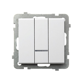 Ospel Sonata Белый Выключатель 3-клавишный с подсветкой, без рамки ŁP-13RS/m/00