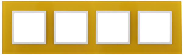 ЭРА 14-5104-21 Elegance Желтый/белый Стекло Рамка 4-ая