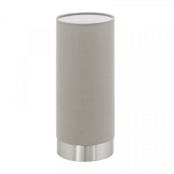 Eglo Лампа настольная PASTERI с сенсорн. димм., 1х40W (E27), Ø120, H255, никель матовый/текстиль, серо-коричневый 95122