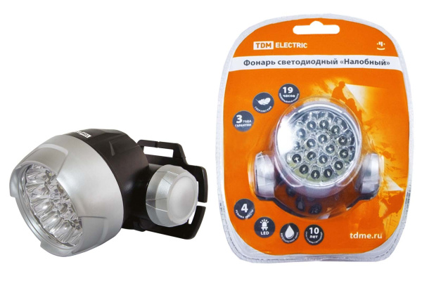 TDM Фонарь светодиодный "Налобный", 23 светодиода 69 лм/Вт, бат. 3*AAA SQ0350-0005