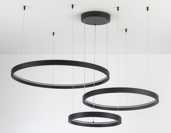 Купить Ambrella Светильник подвесной светодиодный FL5882/3 BK черный 90W 3000K/4200K/6400K D800/600/400*1070 (без ПДУ)