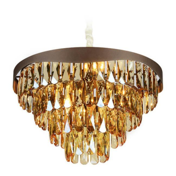 Ambrella Подвесная люстра с хрусталем TR5086 CF/TI кофе/янтарь E14/6 max 40W D520*1140
