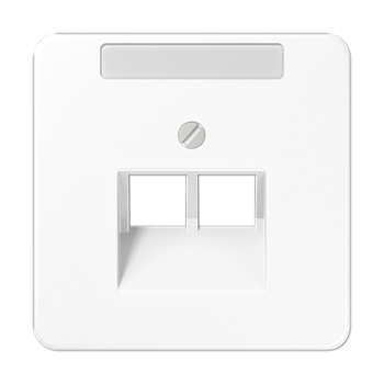 JUNG CD 500/CD plus Белая Накладка 2-ой наклонной ТЛФ/комп розетки с полем для надписи CD569-2NAUAWW