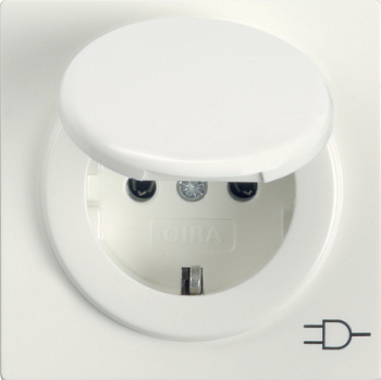 Gira S-Color Белый Розетка с/з с крышкой 045440