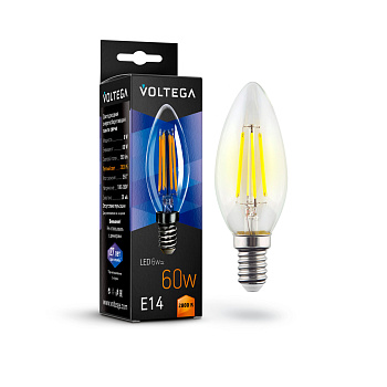 Voltega VG10-C1E14warm6W-F Свеча Е14 2800К 6W 7019