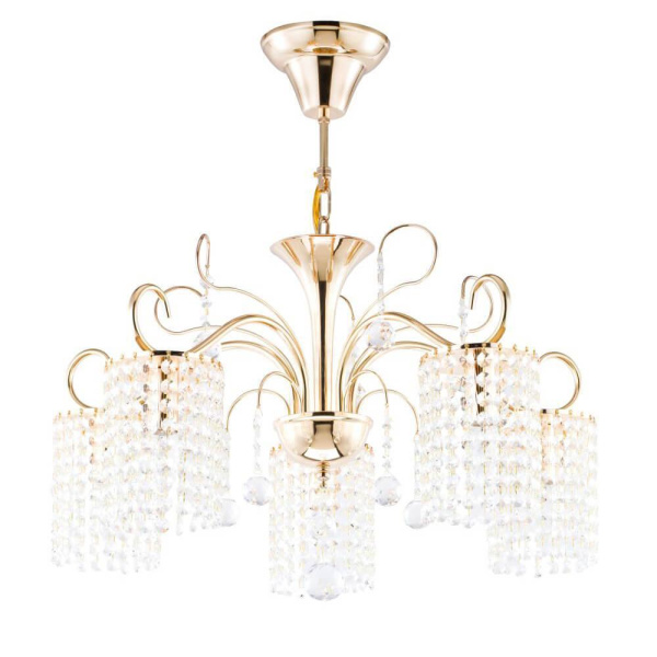 Freya Crystal Leona Золото Люстра E14 40W FR1127-PL-05-G