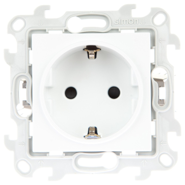 Simon 24 Белая Розетка 2К+3 с защитными шторками Push&Go 2420432-030