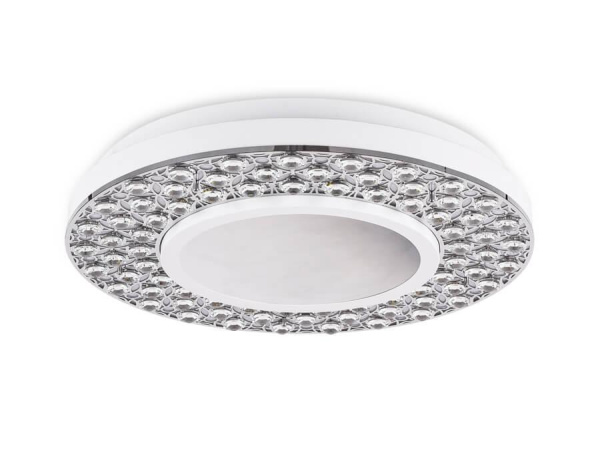 Ambrella Потолочный светодиодный светильник с пультом FA9448 WH/CH белый/хром 102W D500*85 (ПДУ РАДИО 2.4)