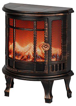 ЭРА Светильник EGNIK -P02 новогодний светодиодный камин Печь черный 2*LR14(C) 24*17*33 см