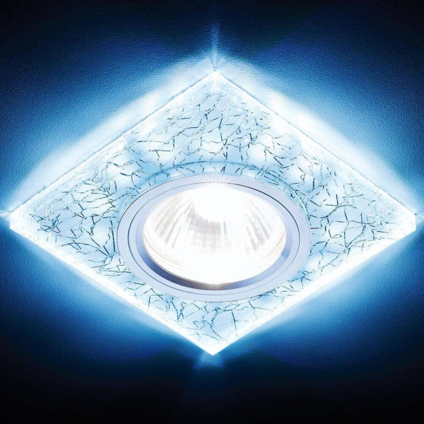 Купить Ambrella Встраиваемый точечный светильник со светодиодной лентой S227 W/CH/C белый/серебро/MR16+3W(LED COLD)