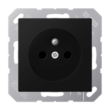 JUNG Розетка SCHUKO® 16A 250V с защитой от детей франко-бельгийский стандарт термопласт черный матовый A1520FBFKISWM