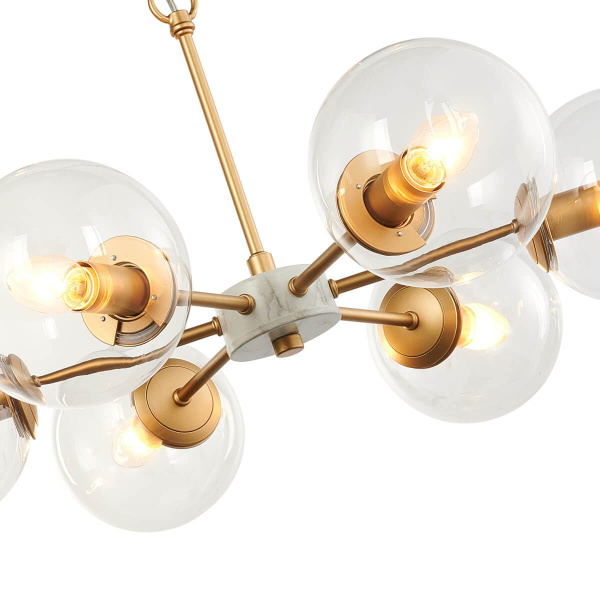 Купить Favourite 2671-6P подвесная люстра Каркас золотого цвета и цвета мрамора, плафоны из прозрачного стекла