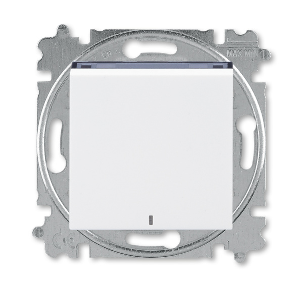 ABB EPJ Levit белый / дымчатый чёрный Выключатель 1-клавишный с подсветкой 2CHH590146A6062