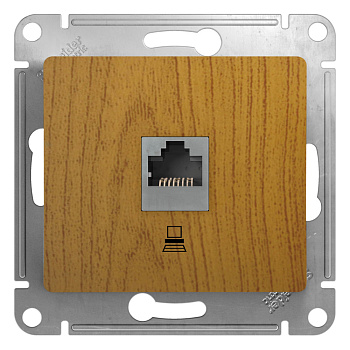 Systeme Electric Glossa Дерево Дуб Розетка компьютерная RJ45 кат.5E