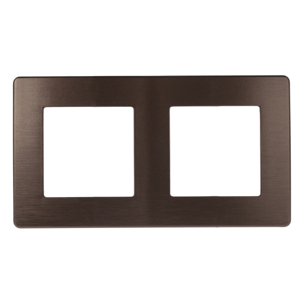 ЭРА Рамка для розеток и выключателей Серия 12 12-5102-13 на 2 поста, Сатин, бронза