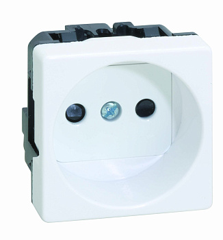 Simon 27 Мех Белая Розетка 2к со шторками, винтовой зажим, 10/16А 250V 27431-65