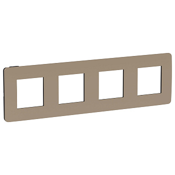 SE Unica Studio Песочная/Антрацит Рамка 4-ная NU280828
