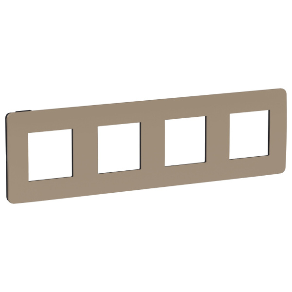 SE Unica Studio Песочная/Антрацит Рамка 4-ная NU280828