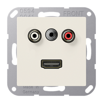 JUNG 2x Cinch Audio (RCA) / Stereo Jack (TRS 3.5 mm) / HDMI, слоновая кость MAA1082