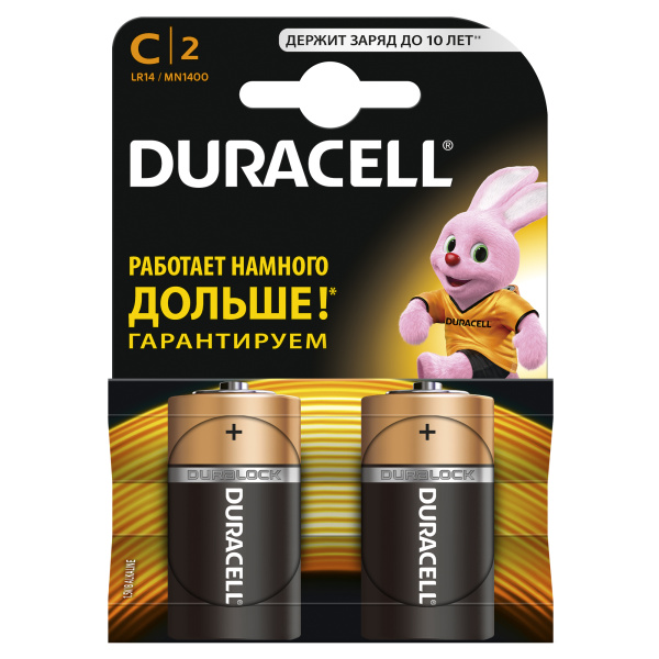 Duracell 81545437 Алкалиновая батарейка типа LR14 / "С" / MN1400 LR14-2BL NEW Б0014054