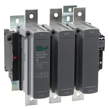 Dekraft Контактор 800А 220В_АС АС3_ АС4 1НО+1НЗ КМ-102