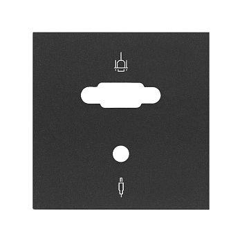 Simon 100 Черный матовый Накладка розетки VGA + Mini-Jack 10000091-238