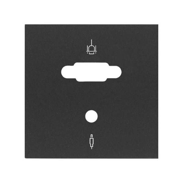 Simon 100 Черный матовый Накладка розетки VGA + Mini-Jack 10000091-238