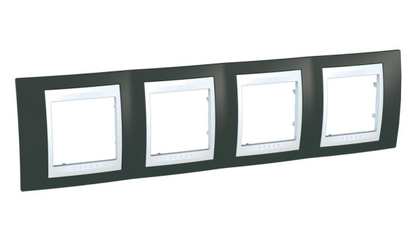 Купить SE Unica Хамелеон Какао/Бел Рамка 4-ая горизонтальная MGU6.008.871