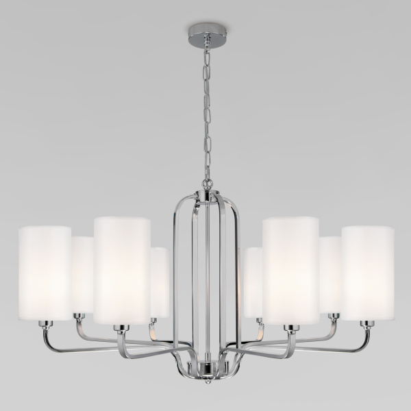 Eurosvet Подвесная люстра с абажурами 60128/8 хром a056943