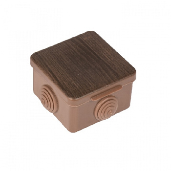 EKF PROxima Коробка распаячная КМР-030-036 пылевлагозащитная, 4 мембранных ввода (65х65х50) тёмное дерево