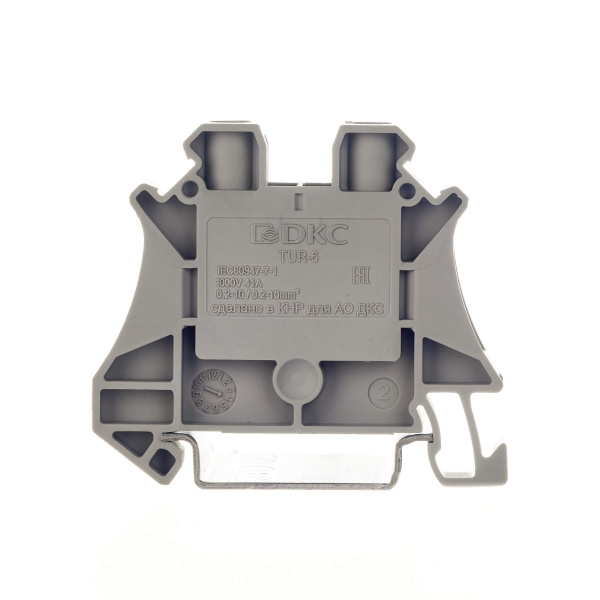 Купить DKC Nuputuk Клемма проходная, винтовой зажим, 2 точки подключения, 6 кв.мм, серая