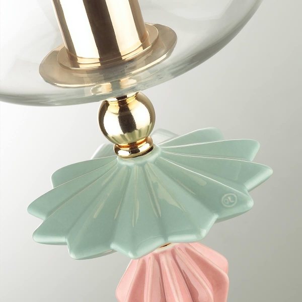 Купить Odeon Light 4855/1T CLASSIC ODL_EX21 золото/раноцветн./керамика/стекло Настольная лампа E14 1*40W BIZET