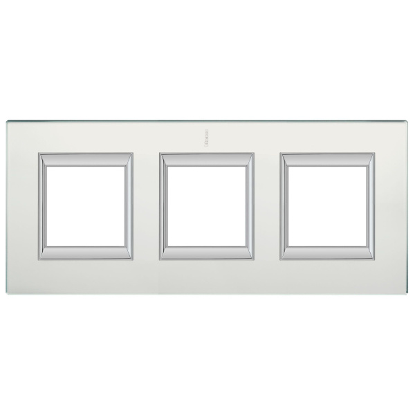 BT Axolute Матовое стекло Рамка 2+2+2 мод прямоугольная (надпись вертикально) HA4802/3VSA