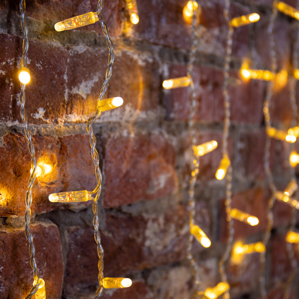 Гирлянда "Светодиодный Дождь" 2x1,5 м, эффект мерцания, прозрачный провод, 230 В, диоды цвет теплый белый 235-316-6