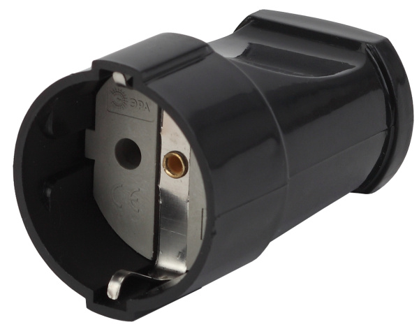 ЭРА Rx2-B Розетка кабельная с/з прямая 16A Черный