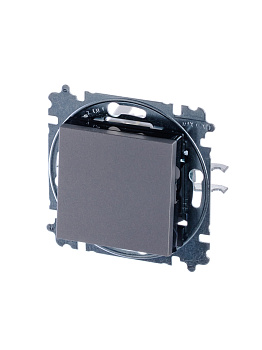 ABB EPJ Levit сталь / дымчатый чёрный Переключатель перекрёстный 1-клавишный 2CHH590745A6069